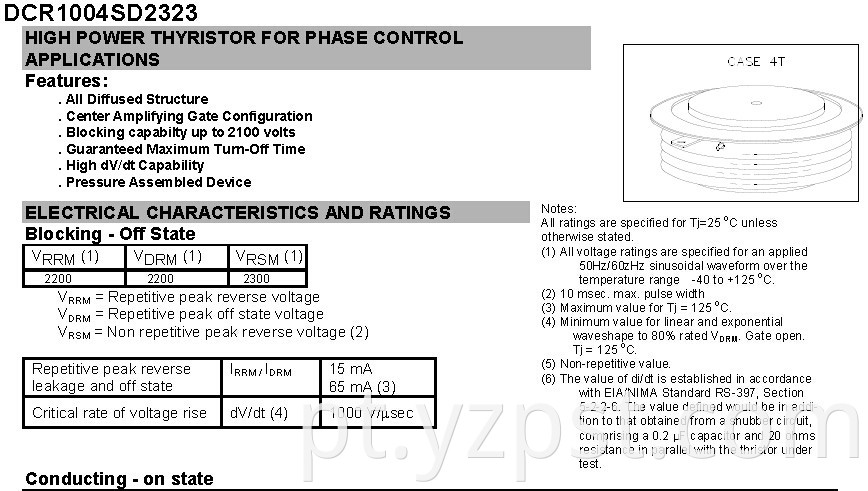 Thyristor DCR1004 2200V